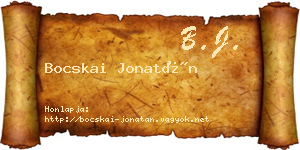 Bocskai Jonatán névjegykártya